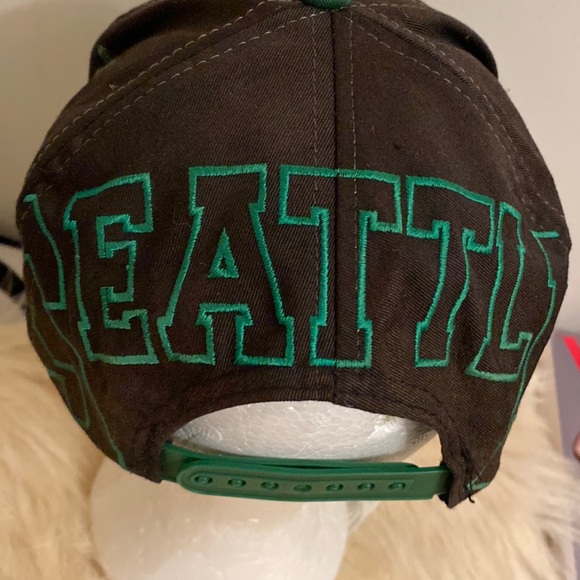 Seattle SuperSonics Vintage 90s Big Logo Athletic Hat Snapback Cap Sonics - Picture 8 of 17